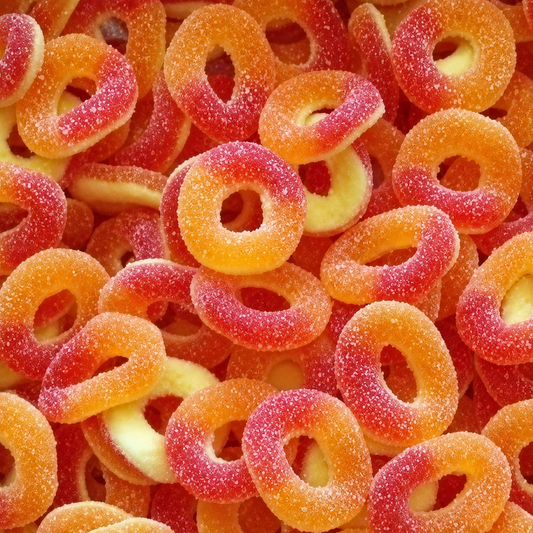 Saure Pfirsichringe (500g)